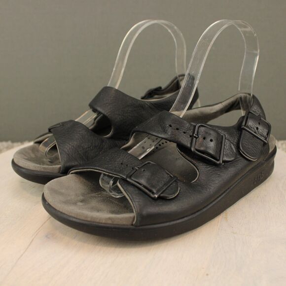SAS Comfort Leather Sandals Mens 6 Black Adjustable Walking Shoes Shoes main image 4